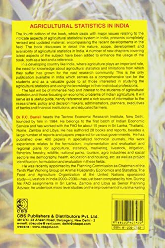 Agricultural Statistics In India,4E (Pb-2011) by P.C. Bansil