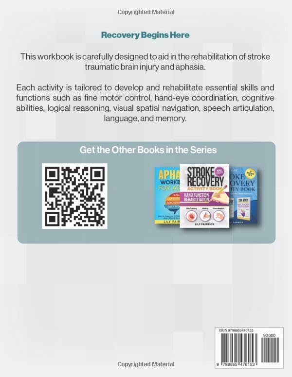 Stroke Recovery Activity Book - Large Print: Activities and Puzzles Workbook for Traumatic Brain Injury and Aphasia Rehabilitation (Stroke and Aphasia Recovery Activity Books) by Lily Fairwick