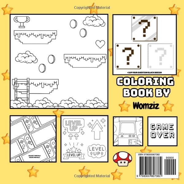 Arcade Gamer: Color & Doodle Book: Coloring Book for Adults, Teens and Children Featuring Bold Easy Designs of Gaming for Relaxation, Mindfulness and Stress-Relief (Gamer Coloring) by Womziz