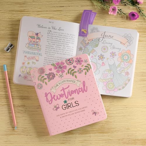 The Illustrated Devotional For Girls 366 Days of Creative Coloring & Faith Filled Devotions for Girls ages 8-12 by Carolyn Larsen