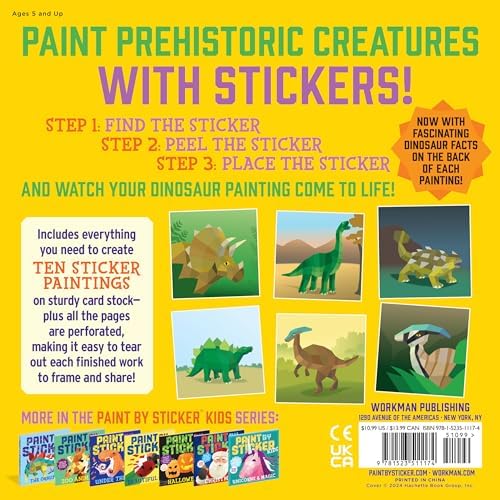Paint by Sticker Kids (Official): Dinosaurs: Create 10 Pictures One Sticker at a Time! by Workman Publishing