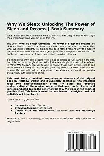Summary: Why We Sleep: Unlocking the Power of Sleep and Dreams By Matthew Walker, Phd by Knowledge Tree