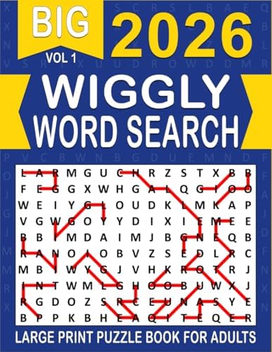 2026 Wiggly Word Search Large Print: Over 100+ Wiggly Puzzles Unique Word Search Variation & Challenging Activity Book for Adults and Seniors | Volume 1 | by MATZI MUZE