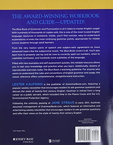 The Blue Book of Grammar and Punctuation: An Easy-to-Use Guide with Clear Rules, Real-World Examples, and Reproducible Quizzes by Lester Kaufman