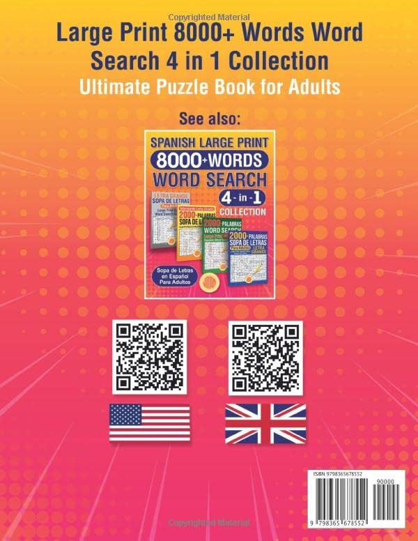 Large Print 8000+ Words Word Search 4 in 1 Collection: Ultimate Puzzle Book for Adults by THAT'S MY JAM