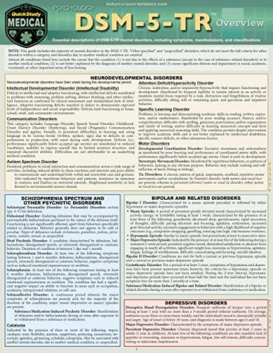 DSM-5-TR Overview: a QuickStudy Laminated Reference Guide by Rona Bernstein PsyD