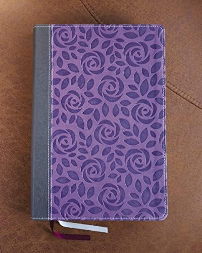 NIV, Thinline Bible, Giant Print, Leathersoft, Gray/Purple, Red Letter, Thumb Indexed, Comfort Print by Zondervan