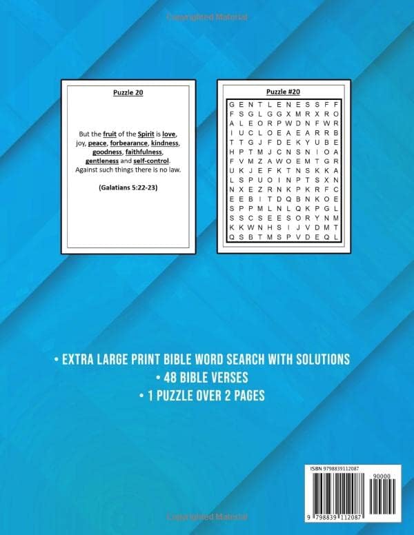Extra Large Print Bible Word Search Puzzle Activity Book for Adults: Find a Word Christian Puzzles for Adults, Seniors & Elderly by Smart Squirrel Publishing