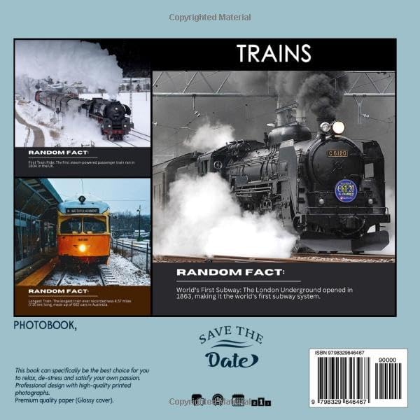 The Picture Book Trains: Colorful Locomotive Pages for All Ages Relaxation and Stress Relief | Ideal Gift for Birthdays (30 Premium Pictures with Facts) by Olivia Starr