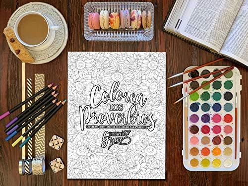 Colorea los Proverbios: Un libro cristiano de colorear para adultos (Spanish Edition) by Inspired To Grace