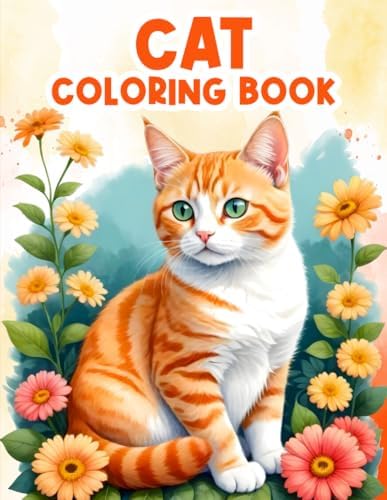 Cat Coloring Book for Adults and Kids: 50 Playful Designs of Kittens and Cats for All Ages - Relaxing Activity for Stress Relief and Fun by R's Library