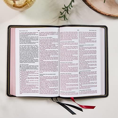 KJV Holy Bible: Large Print Thinline, Black Goatskin Leather, Premier collection, Red Letter, Comfort Print: King James Version by Thomas Nelson