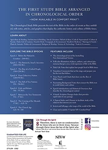 NIV, Chronological Study Bible, Hardcover, Comfort Print: Holy Bible, New International Version by Thomas Nelson
