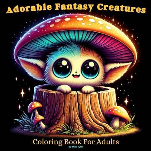 Adorable Fantasy Creatures Coloring Book For Adults: Magical Fantasy Creatures Coloring Book for Relaxation and Stress Relief by Mizo Tyler