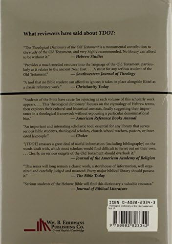Theological Dictionary of the Old Testament: 10 by G. Johannes Botterweck