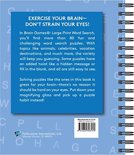 Brain Games - Word Search Large Print (Blue) (Brain Games Large Print) by Publications International Ltd.