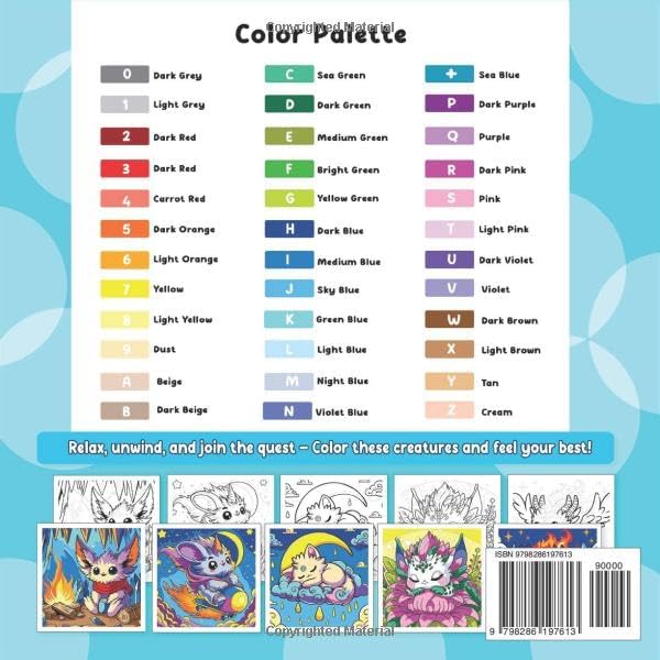 Color By Number Bold & Detailed Fantasy Creatures: A Cute and Magical Coloring Adventure for Relaxation and Creativity by Emily Clarke