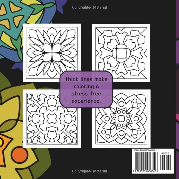 Bold and Easy Mindful Patterns Adult Coloring Book: A Variety of 50 Large Print Designs for a Stress Free Experience (Bold and Easy Mindful Patterns Coloring Experience) by Neka Williams