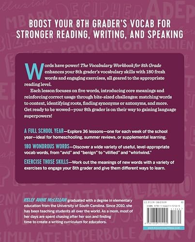 The Vocabulary Workbook for 8th Grade: Weekly Activities to Boost Your Word Power by Kelly Anne McLellan
