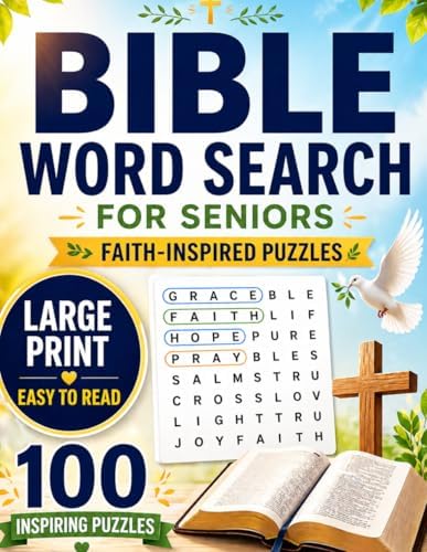 Extra Easy Large Print Bible Word Search for Seniors: Designed for Gentle Memory Support: Bible Stories, Faith, Prayer & Inspirational Themes 100 ... with Solutions (Brain Games Activities) by Viro View