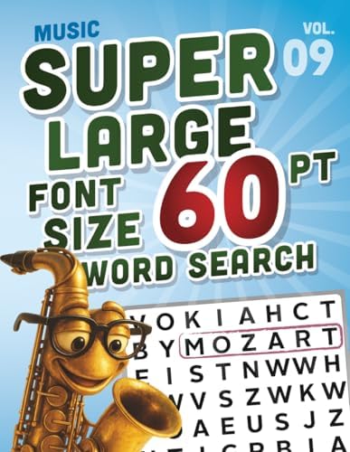 SUPER LARGE FONT SIZE 60 pt Music WORD SEARCH: Easy-to-Read Word Searches for Seniors and Low Vision Puzzle Lovers, vol. 09 (THEMED WORD SEARCH, SUPER LARGE FONT SIZE 60 pt) by DB Publishing