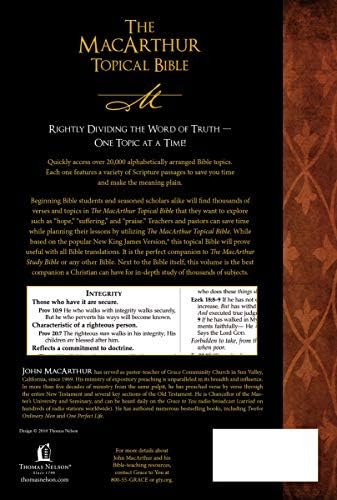 The MacArthur Topical Bible: A Comprehensive Guide to Every Major Topic Found in the Bible by Thomas Nelson