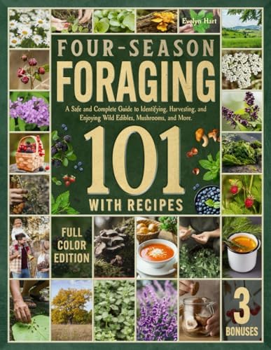 Four-Season Foraging 101: A Safe and Complete Guide to Identifying, Harvesting, and Enjoying Wild Edibles, Mushrooms, and More — Featuring FULL-COLOR Visuals of All Plants and Recipes by Evelyn Hart