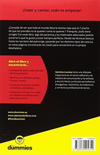 Corte y confección para Dummies by Gemma Lucena Garrido