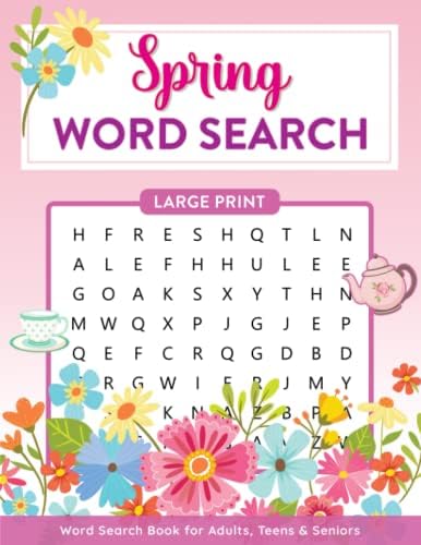 Spring Word Search Book for Adults, Teens & Seniors in Large Print: Word Search Puzzles with Spring & Easter Themes! by Fleurette Press