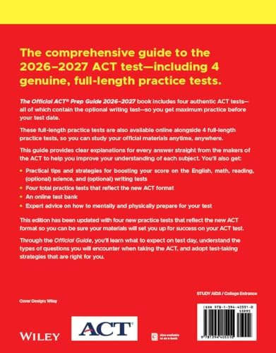 The Official ACT Prep Guide 2026-2027: Book + Online by ACT