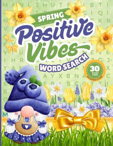 30 Font Word Search Book For Seniors: Cozy Spring Positive Vibes / Extra Large Print / Jumbo Letters - Easy To Read / 50 Themed Puzzles With Easter - ... - Seasonal Fun (Jumbo Font Word Searches) by Lexi Letterly Wordsworth