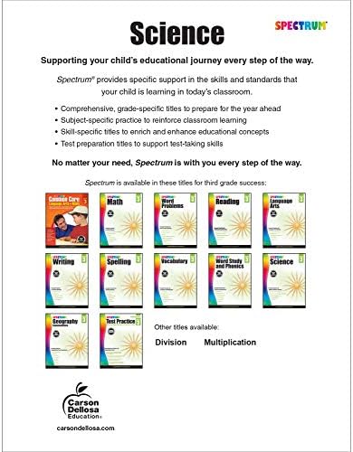 Spectrum Grade 3 Science Workbook, Intro to Scientific Inquiry, Natural, Earth, and Life Sciences With Research Activities, Classroom or Homeschool Curriculum (Volume 55) by Spectrum