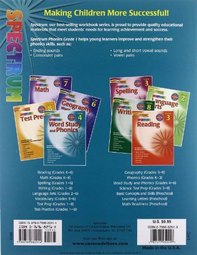 Phonics, Grade 1 (Spectrum) by Spectrum