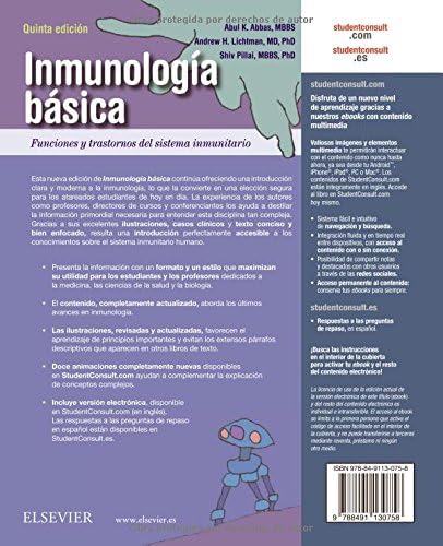 Inmunología básica + StudentConsult + StudentConsult en español (5ª ed.): Funciones y trastornos del sistema inmunitario by Abul K. Abbas