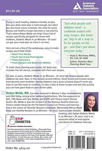 Diabetic Meals in 30 Minutes?or Less! by Robyn Webb M.S.