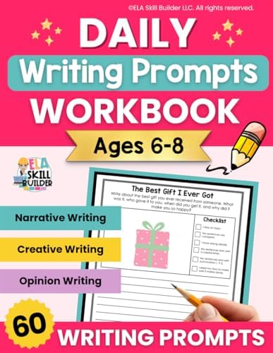 Writing Prompts Workbook for Kids Ages 6-8: 60 Excellent Writing Prompts for Young Kids to Improve Writing Skills | Narrative, Creative, and Opinion ... 1-2 (Writing Prompt Workbooks for Grades 1-5) by Jen Goasdone