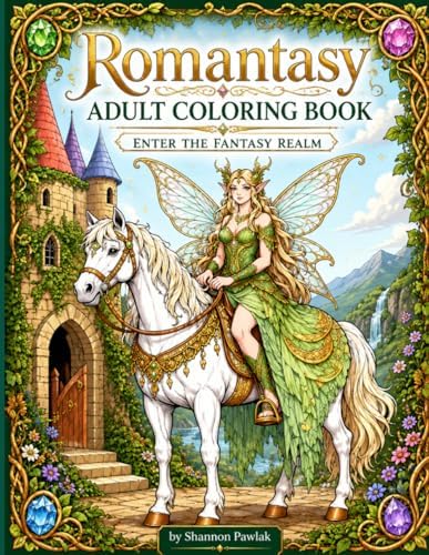 Romantasy Adult Coloring Book: Enter the Fantasy Realm by Shannon Pawlak