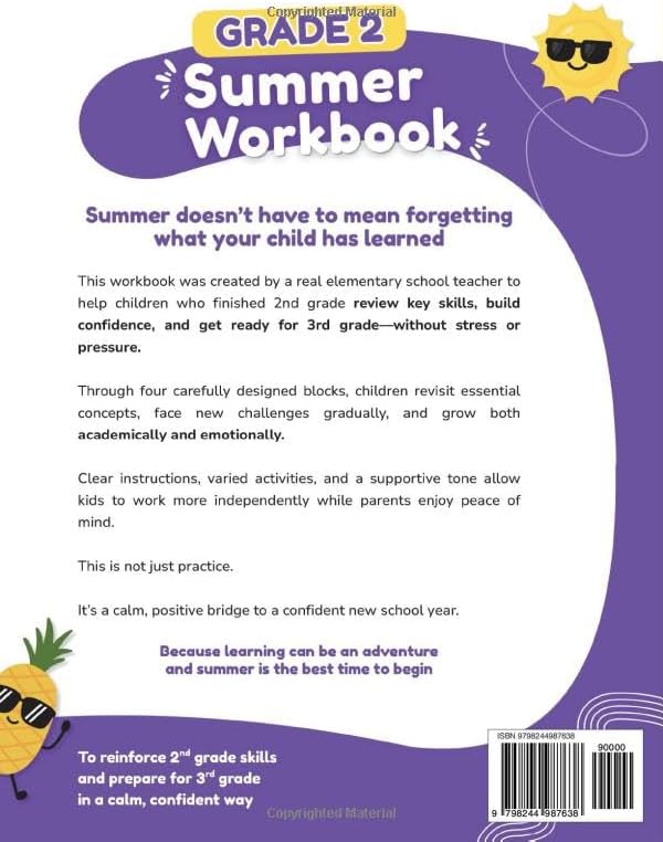 2nd Grade Summer Workbook: A Teacher-Created 2nd to 3rd Grade Summer Workbook with Math, Reading, Writing, Science, SEL and Spanish by Elementary Made Easy