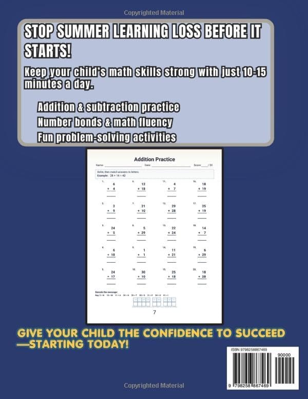 2nd to 3rd Grade Summer Math Workbook: 60 Days of Practice | Prevent Summer Learning Loss | Ages 7–9 | Answer Key Included by Ruby Xena Jackson