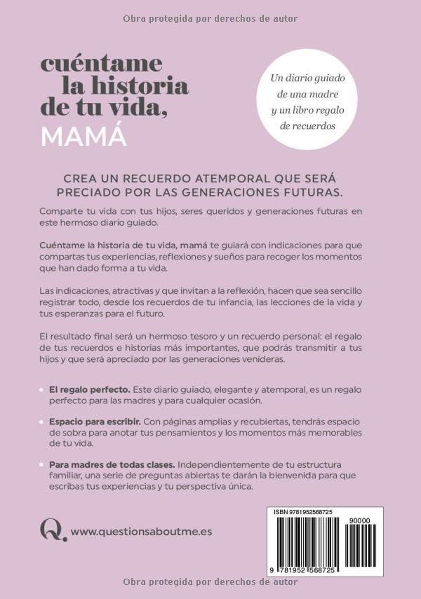 Cuéntame la historia de tu vida, mamá: Un diario guiado de una madre y un libro regalo de recuerdos (Libros de la serie Cuéntame la historia de tu vida) (Spanish Edition) by Questions About Me