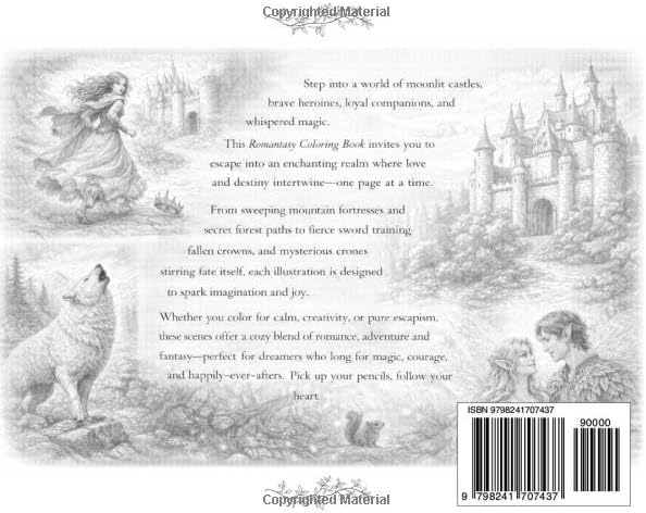 Romantasy Coloring Book: Grayscale coloring by Julie M Clark