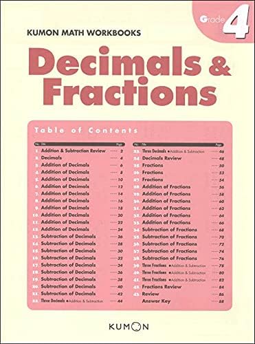 Kumon Grade 4 Decimals & Fractions (Kumon Math Workbooks) by Kumon Publishing