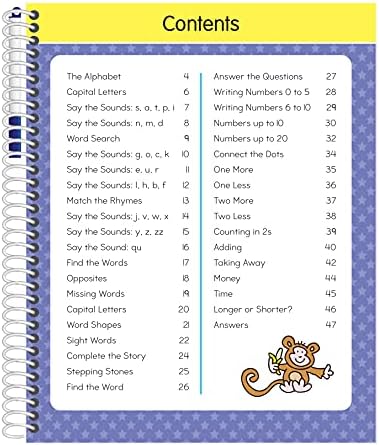 Wipe Clean Kindergarten Workbook for Kids Ages 5-6: All Subjects Including Writing, Math, Sight Words, Phonics, Reading, Addition and Subtraction, and More! Includes Dry Erase Marker by Gold Stars