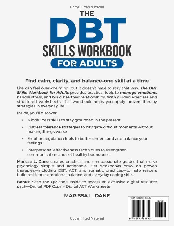 The DBT Skills Workbook for Adults: Awesome Book ADHD Tools 2.0 For Adults with ADHD & Executive Functioning Challenges: Mindfulness, Emotion ... Interpersonal Effectiveness Made Simple by Marrisa L. Dane