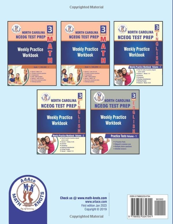 GRADE 2 to 3 : NORTH CAROLINA Summer English Bridge Activities (North Carolina ( NCEOG ) State Test Prep by Math-Knots) by Math-Knots