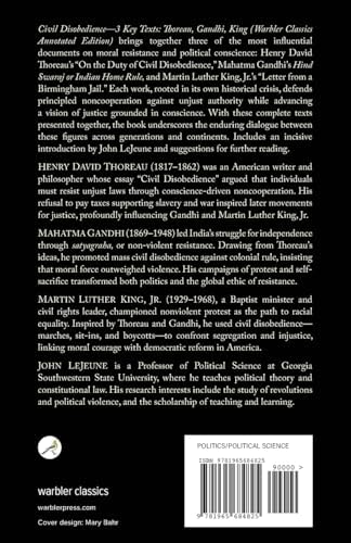 Civil Disobedience—3 Key Texts: Thoreau, Gandhi, King (Warbler Classics Annotated Edition) by Henry David Thoreau