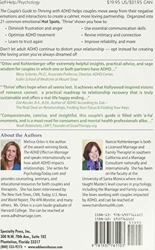 The Couple's Guide to Thriving with ADHD by Melissa Orlov
