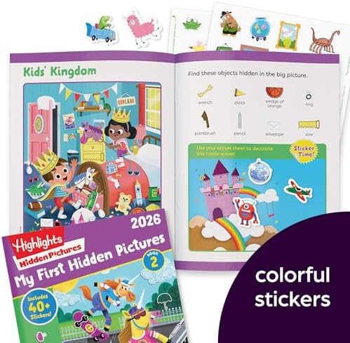 Highlights My First Hidden Pictures 2026 Activity Books for Kids Ages 3-6, 4-Book Set of Travel-Friendly Screen Free Seek and Find Fun with Stickers by Highlights