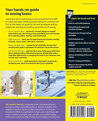 Sewing For Dummies (For Dummies Series) by Jan Saunders Maresh