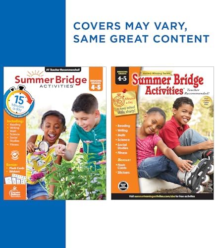 Summer Bridge Activities 4th to 5th Grade Workbooks All Subjects, Math, Language Arts, Reading Comprehension, Science, Social Studies, Writing, Fitness, Flash Cards, Stickers and More (Volume 6) by Summer Bridge Activities